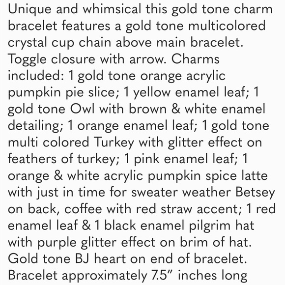 New Betsey Johnson Fall Bracelet - Picture 11 of 12